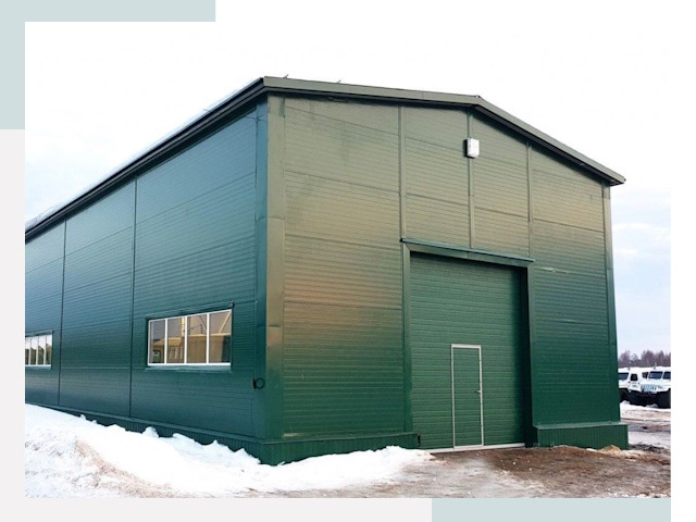 Двускатные ангары в Топках