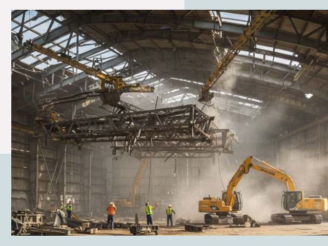 Демонтаж ангаров в Топках от 608 руб. за м²